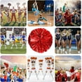 thumbnail image 7 of Cheerleader ponpon, Cheerleading Pom Poms, Premium Metallic Pom Poms Set Cheering Hand Flowers Handle Dance Pom Poms Cheering Squad Pompoms for Football Basketball Cheers, 7 of 7