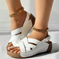 thumbnail image 3 of Women's Platform Orthopedic Slingback Sandals Comfortable Arch Support Wedge Walking Sandals Shoes, 3 of 6
