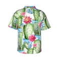 thumbnail image 3 of Bixox Men's Hawaiian Shirts Men's Flowers and Cactus Print Short-Sleeve Shirt-3X-Large, 3 of 8