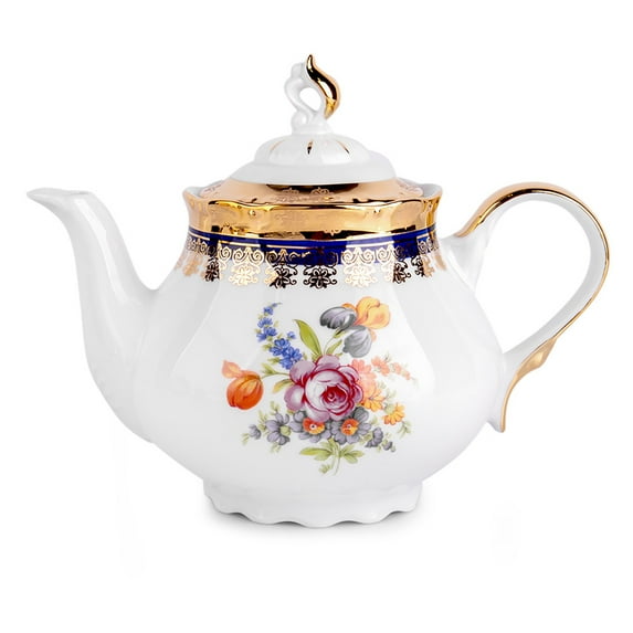 Kitchen Floral Teapot with Lid 40.58 fl oz (1200 ml) Gardens of Versailles Porcelain Tea Pot Brewer for Tea Coffee Serving Pot for Loose Tea