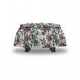 thumbnail image 4 of Floral Ottoman Cover, Vintage Floral Ornaments, 2 Piece Slipcover Set with Ruffle Skirt for Square Round Cube Footstool Decorative Home Accent, Standard Size, Multicolor, by Ambesonne, 4 of 5