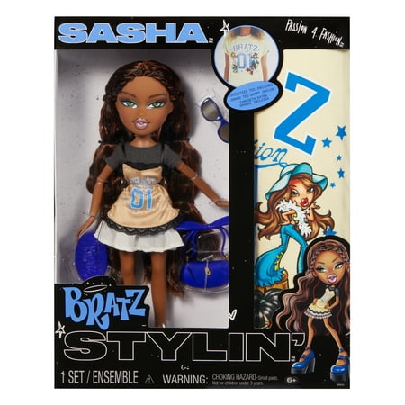 Bratz Stylin' Sasha Fashion Doll with Customizable T-Shirt for You and Accessories
