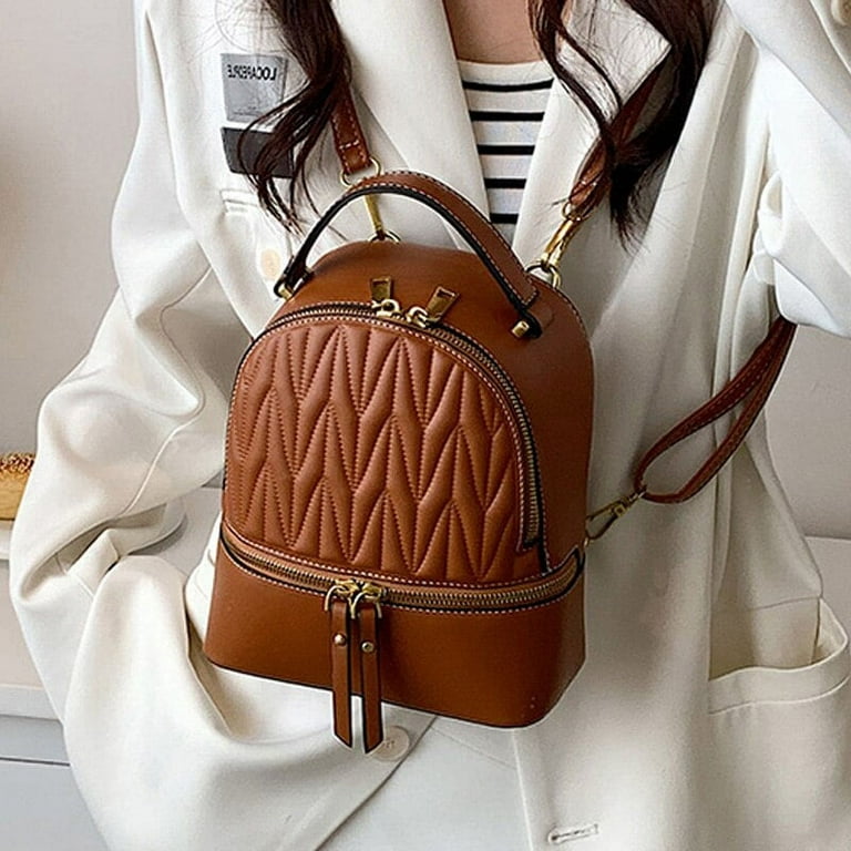 Luxury Mini Backpack Brown and Beige Design 