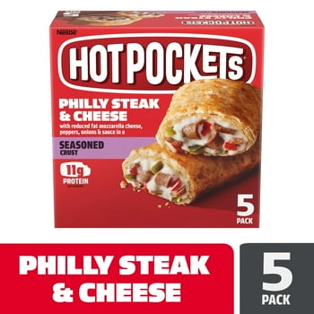 Hot Pockets Frozen Snacks Philly Steak and Cheese Seasoned Crust Sandwiches, 22.5 oz (Frozen)