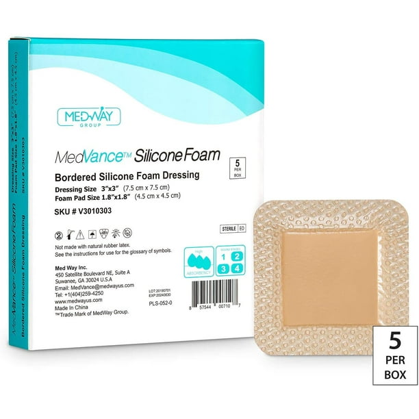 MedVanceTM Silicone Bordered Silicone Adhesive Foam Dressing, Size 3