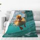 thumbnail image 1 of Fotbe Underwater Swimming Duck Manta de Franela Acolchonada con Estampado, Súper Suave y Esponjosa, Extra Grande para Sofá, Cama, Uso Todo el Año-60"x50", 1 of 7