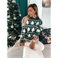 thumbnail image 6 of Women Christmas Sweater Vintage Funny Plus Size Festive Cute Pullover Knitted Top Shirt Green XL, 6 of 9
