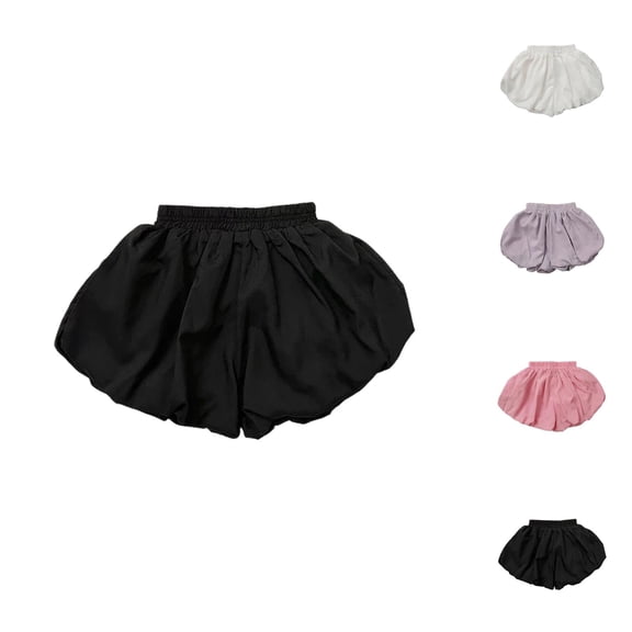 Girls Bubble Shorts Summer Casual Y2k Mini Skirts Elastic Waist Ruffle Hem Bloomers Cute Puffy Skorts 1-6 Years