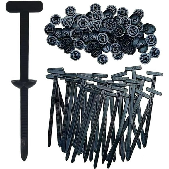 100Pcs Nylon Universal Cable Tie Buckle, Heavy Duty Self-Locking Nylon Zip Ties Holder, Black Zipties Small Cinch Straps, Multipurpose Plastic Cable Ties Tool for Car Daily Repair