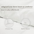 thumbnail image 5 of California Design Den Oversized Duvet Cover King - 400 Thread Count 100% Cotton, Hotel Quality Comforter Cover, Soft Cooling Sateen Weave, Ivory, 5 of 10