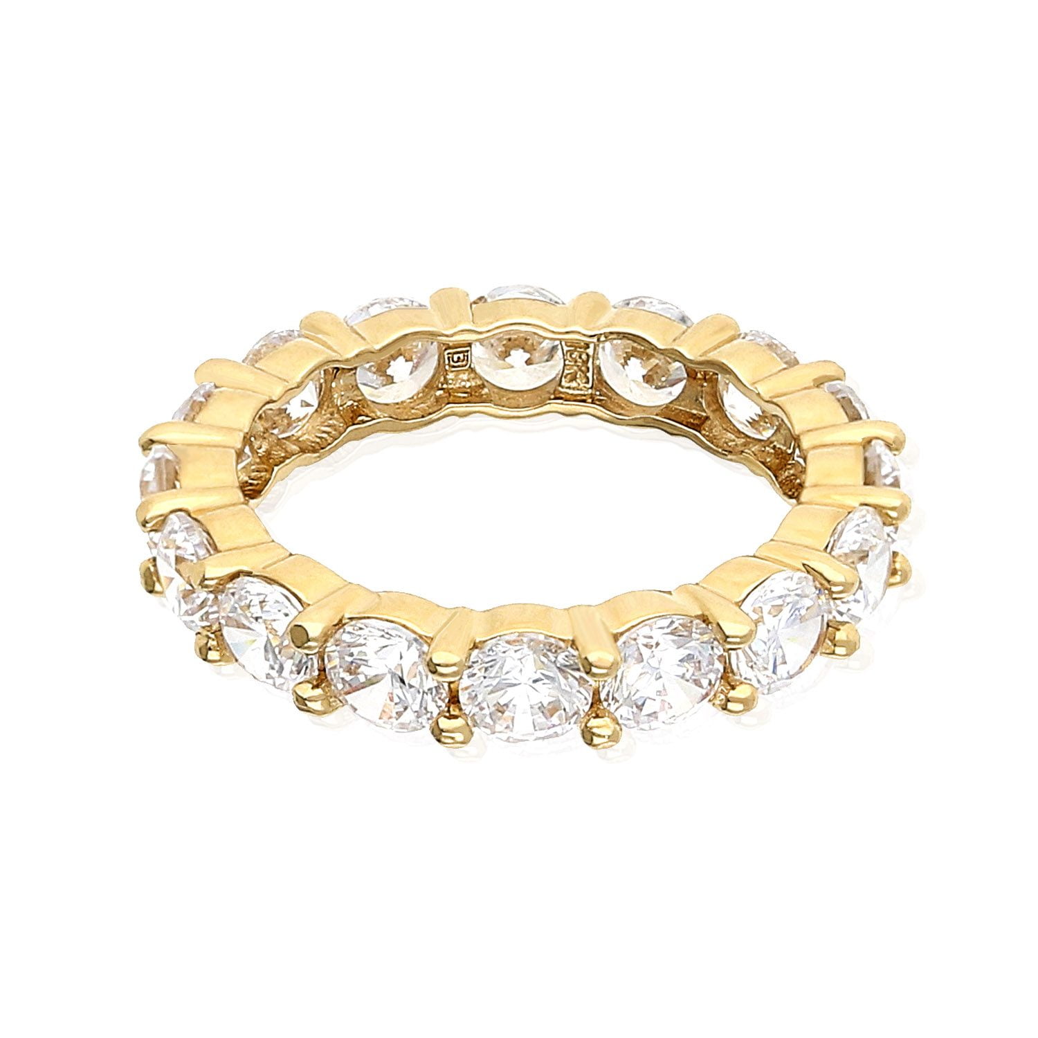 Wjd Exclusives - 18K Yellow Gold 3Ct Created Diamond Eternity Ring Band ...