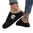 thumbnail image 5 of EliteGoogv Womens Slip On Sneakers Low Top Canvas Flat Shoes For Women Casual Comfortable Walking Footwear Black US:9.5, 5 of 8