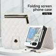 thumbnail image 5 of Allytech Galaxy Z Flip5 Wallet Case, With Zipper Pocket Shoulder Strap Hand Wrist Cards Holder Wallet Case Cover for Samsung Galaxy Z Flip5 - White, 5 of 8