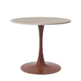 thumbnail image 3 of LeisureMod Bristol 27" Round Dining Table with MDF Top and Cherry Steel Pedestal Base for Modern Kitchen and Dining Room, 3 of 9