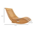 thumbnail image 4 of Outdoor Wooden Rocking Chair Teak Finish S-Shaped Ergonomic Slatted Seat for Patio Porch Garden, 4 of 12
