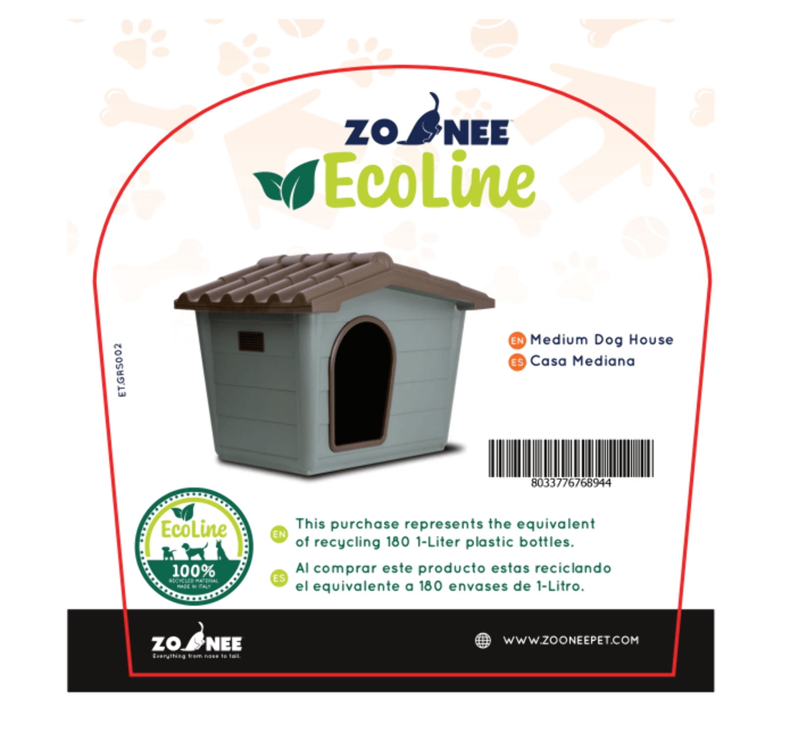 Zoonee Eco-Friendly Medium Plastic Dog House