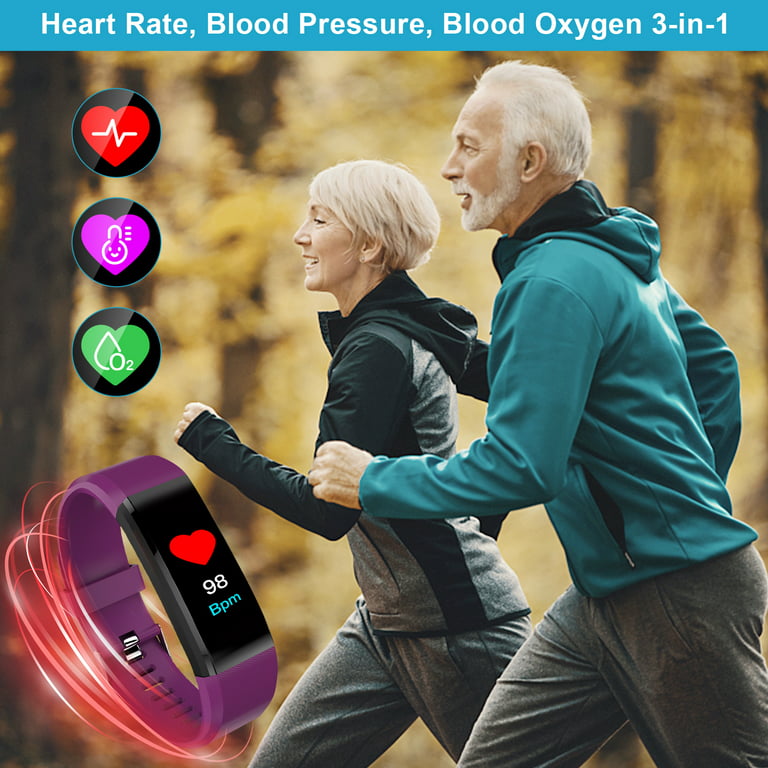 op vakantie Brandweerman jacht Fitness Tracker for Women, Ingzy Heart Rate Blood Pressure Monitor Activity  Tracker, Unisex 115 Plus Waterproof Smart Watch, Purple - Walmart.com