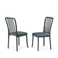 thumbnail image 1 of Chaises Industrielles en Lin Gris (2 Chaises), 1 of 1