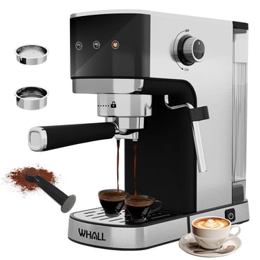 WHALL Touchscreen Espresso Machine 20 Bar,Espresso Coffee Maker with Milk Frother Steam Wand, Stainless Steel Coffee Machine with Removable Water Tank New