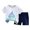 White, variant on Kids Summer Short Sleeve T-Shirt & Shorts Set, Casual Two-Piece Outfit for Toddlers,Blue,73