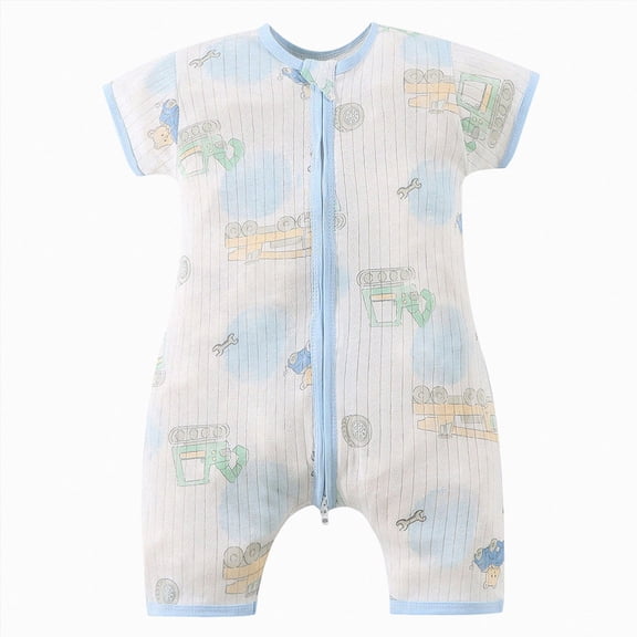 KPOPLK Baby Boy Outfit Clothes Newborn Romper One Piece Fashion Embroidery Striped Collared Bodysuit Infant Clothes(1-2 Years,Light Blue)
