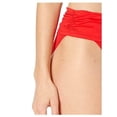 thumbnail image 5 of BLEU Women's Red Stretch Sarong Lined Ruched Waistband Full Coverage Hipster Swimsuit Bottom 14, 5 of 10