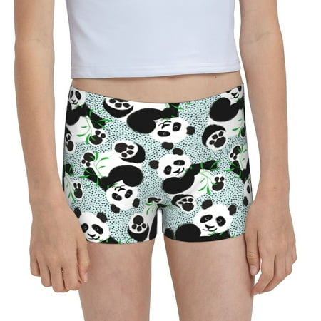 Pofeuu Panda And Eucalyptus Print Soft Cotton Girls Boyshort panties Toddler Underwear-Large