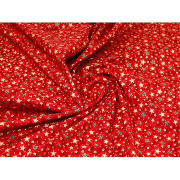 Minerva Metallic 100% Cotton Fabric Red - per yard