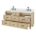 thumbnail image 4 of Ariel Monroe 66 Inch Double Oval Sink Bathroom Vanity With Carrara White Quartz Countertop 1.5 inch Edge In Oak, 4 of 7