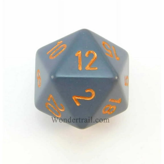 Dark Grey Opaque Die with Copper Numbers D20 34mm (1.34in) Pack of 1 Chessex