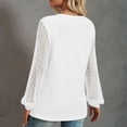 thumbnail image 3 of Blusa frontal con botones NikouMX para mujer con costuras de encaje jersey de manga larga, 3 of 6