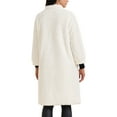 thumbnail image 3 of Abrigo largo de piel sintética para mujer INSPIRE CHIC con cierre de botones y manga larga, abrigo difuso de invierno XS blanco, 3 of 6