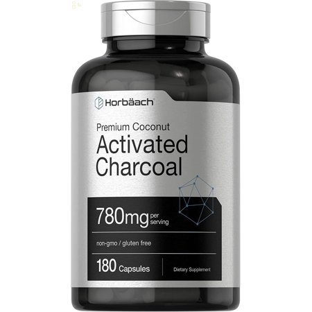 Charcoal Pills 780Mg | 180 Capsules | Activated Charcoal from Coconut Shells | Non-Gmo and Gluten Free