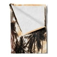 thumbnail image 2 of Beach Soft Flannel Fleece Blanket, Tropic Ocean Sea Love Bora Bora Island Palms Art Scenery View in Sunset Colors, Cozy Plush for Indoor and Outdoor Use, 70" x 90", Orange and Brown, by Ambesonne, 2 of 5