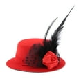 thumbnail image 2 of Sombreros de moda para mascotas, perros y gatos, adorables accesorios para la cabeza, gorras de plumas Prince-Chic rojas, 2 of 8