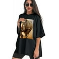 thumbnail image 3 of Plus Size Shirt for Women Black Tops for Women Short Sleeves Shirt for Women White Rhino T Shirt Crewneck Shirt for Women XL, 3 of 5