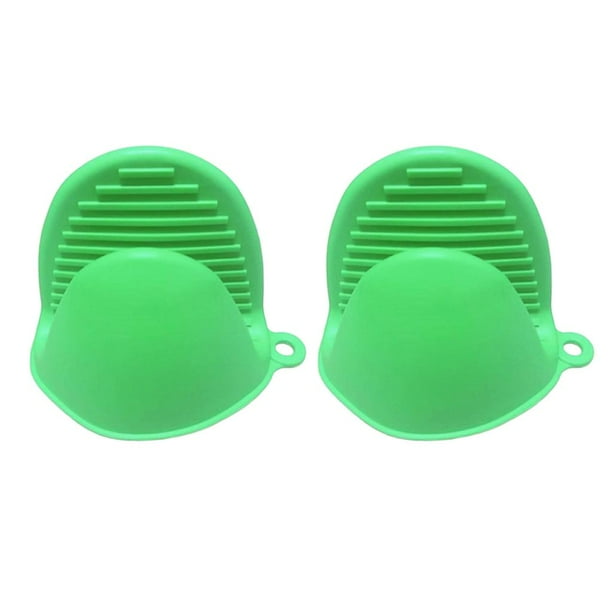 1 par de Guantes de silicona escaldaduras Perfecl para cocina horno Verde