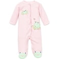 thumbnail image 2 of Little Me Frog Friends Footie, Pink, Newborn, 2 of 2