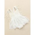 thumbnail image 3 of Honganda Baby Girls Romper, White Sleeveless Backless Playsuit, 3 of 9