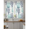 thumbnail image 2 of Teal Blue Grey Coral Coastal Curtains 45 Inch Length,Sheer Curtains for Bedroom Living Room Window Summer Beach Seaside Nautical Rod Pocket Drapes Kitchen Curtains Small Half Window 52"x45" 2 Panels, 2 of 7