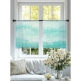 thumbnail image 4 of Aqua Mountain Gradient Sheer Curtains 45 Inch Long 2 Panels, Watercolor Texture Abstract Art Light Filtering Rod Pocket Semi Sheer Curtains, Sheer Voile Drapes for Living Room Bedroom, 52"x45", 4 of 5