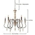thumbnail image 7 of 6-Light Wooden Medieval Vintage Chandelier with Adjustable Chain Bella Depot for French Style, 7 of 7