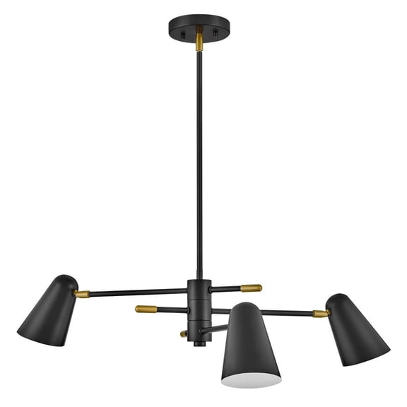 83543BK Lark Birdie - 15W 3 LED Convertible Chandelier In Mid-Century Modern-10.25 Inches Tall and 30 Inches Wide