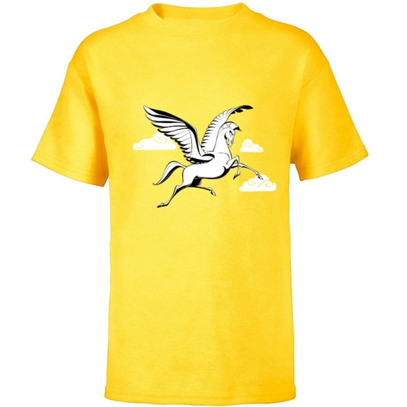 Disney Hercules Pegasus Winged Horse - Short Sleeve T-Shirt for Kids – Customized-Yellow