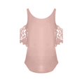thumbnail image 4 of LoyisViDion Women'S Tops Long Sleeve Cold Shoulder Tops Neck Zipper Soild Hollow Out T-Shirt Casual Blouses Shirts Pink 8(L), 4 of 6