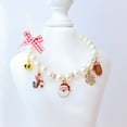 thumbnail image 3 of Pearls Dog Necklace Cat Collar with Bowknot Pet Puppy Jewelry for Female Dogs Cats Adjustable Christmas Pendant Decor, 3 of 8