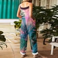 thumbnail image 5 of Iaqnaocc Hawaiian Jumpsuits for Women Summer Plus Size Boho Beach Vacation Womens Romper Sleeveless Tropical Jumpsuits Rompers Loose Fit Spaghetti Strap Overalls for Women Pink S, 5 of 6