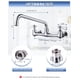 thumbnail image 3 of Grifo de cocina Phivan Commercial, 20 cm, soporte de pared central, cromado, 3 of 8