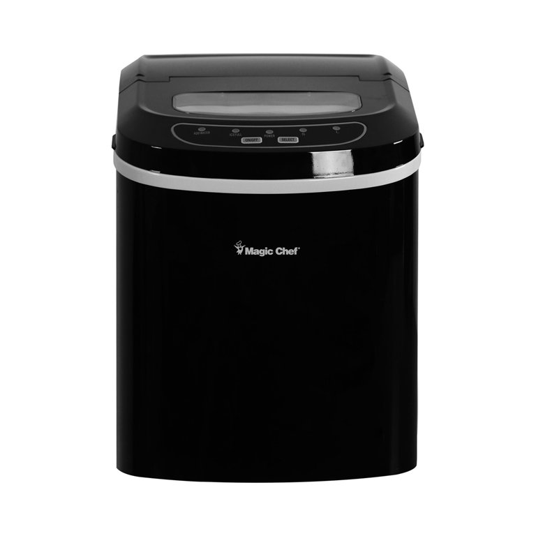 Magic Chef 27 lb. Capacity Portable Countertop Ice Maker, Black (Bullet Ice)