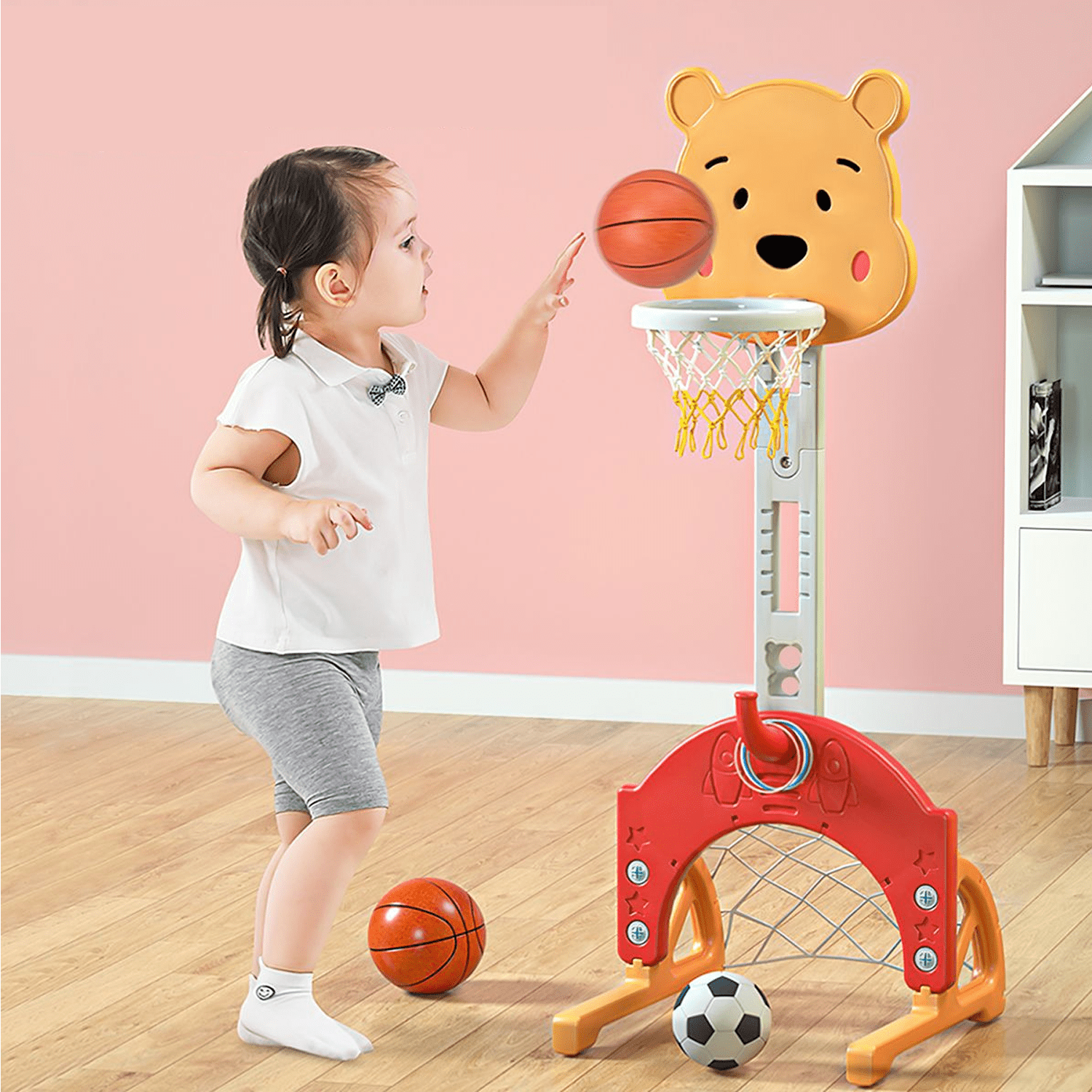 Senbabe 3in1 Easy Score Toy Basketball Hoop with Ball, Height